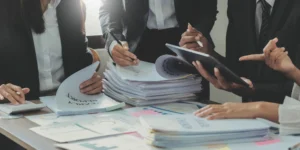 Permisos de trabajo en papel