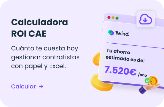 Calculadora ROI CAE de Twind para estimar el ahorro en la gestión de contratistas con papel y Excel