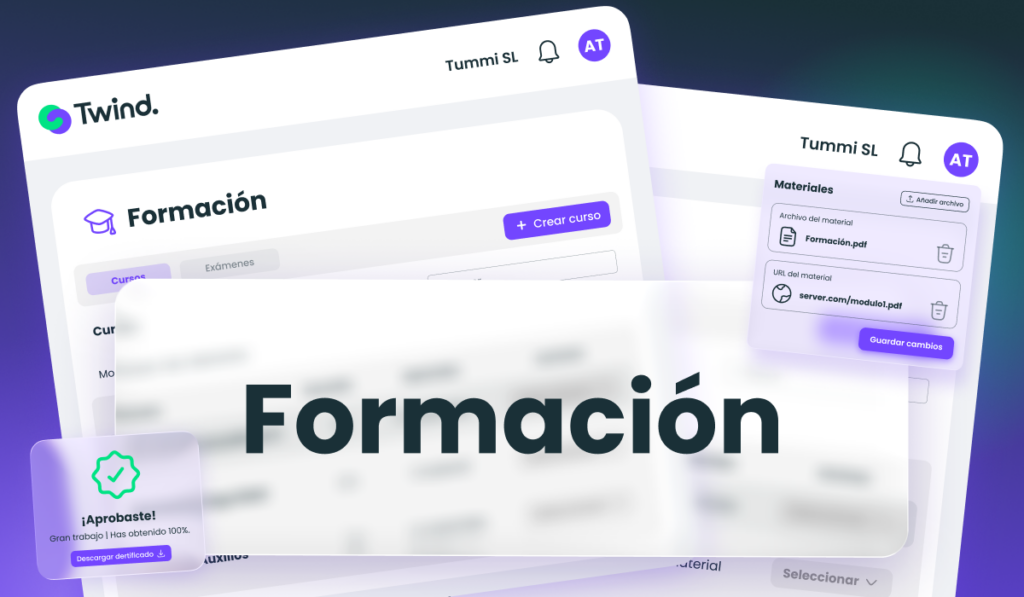 ilustraciones de la interfaz del nuevo módulo de formación en twind
