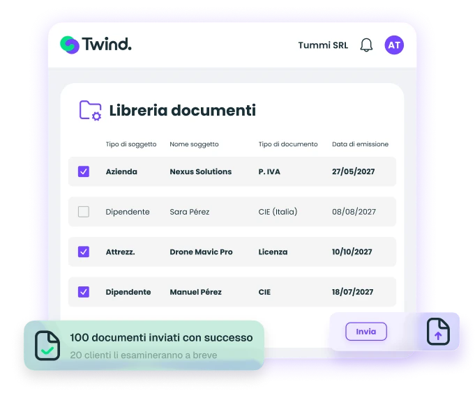 Caricamento dei documenti in blocco