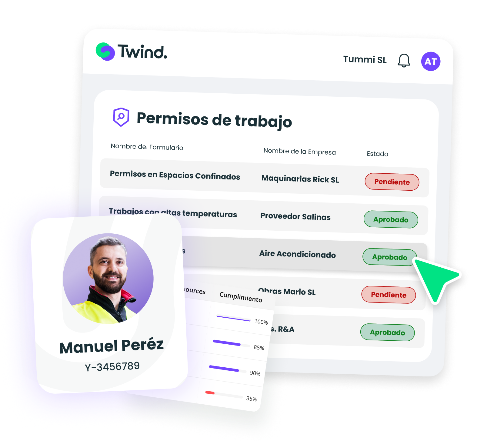 Permisos de trabajo - mockup modulo-low
