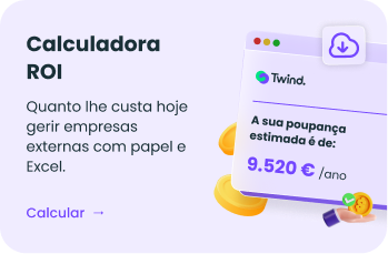 Calculadora ROI gestão de empresas externas do Twind