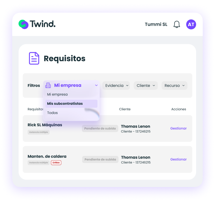 Gestão de subcontratados